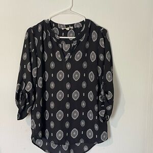 Pink Republic Black and White Patterned Blouse